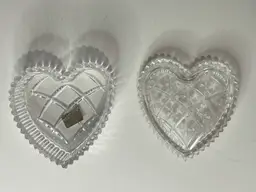 Romantic Mikasa "Tender Love" Lead Crystal Heart Trinket Box w/ Lid, Germany/Japan (4")