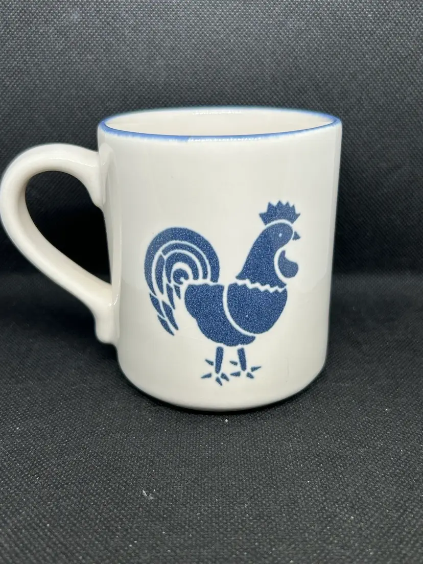 Vtg Pfaltzgraff Country Fair Blue Farm Animals Rooster Mug Retired Replacement