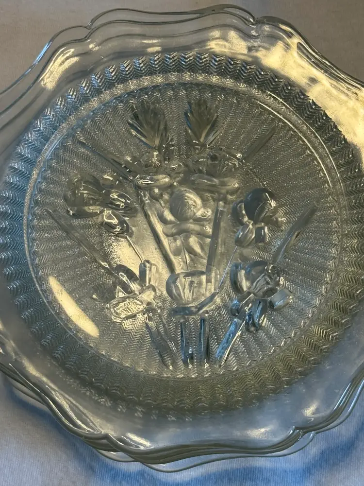 Carnival Glass Side Plates Clear