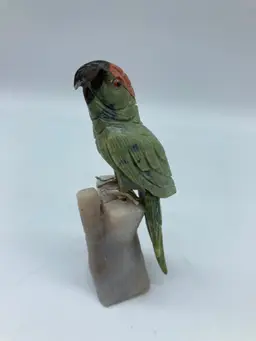 Peruvian Mineral Stone Bird Figurine, Carved 3.25"-4.25"H