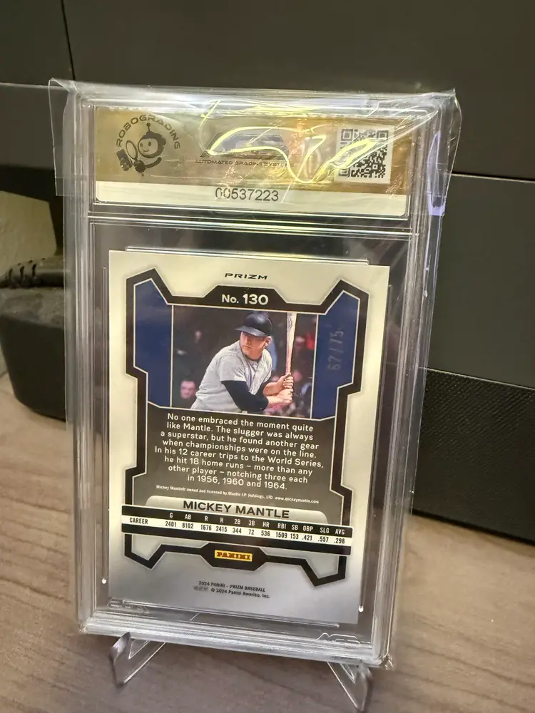 Mickey Mantle 2024 Panini Prize Blue Pulsar/75 AGS 10