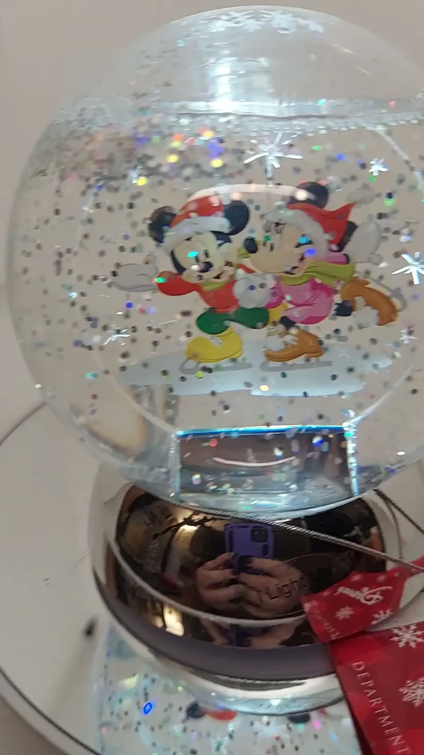 Disney Dept 56 Mickey Minnie Mouse Waterdazzler Snow Globe Christmas 2017 Gift