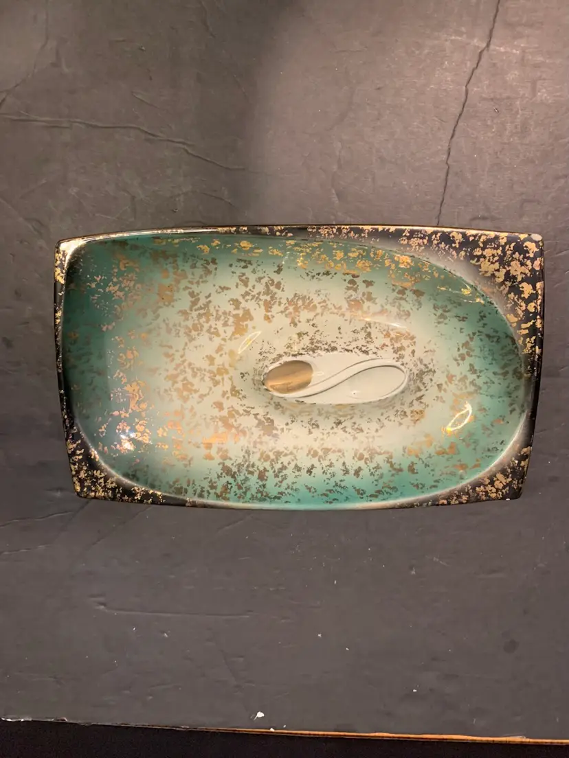 Green Gold & Black Ashtray