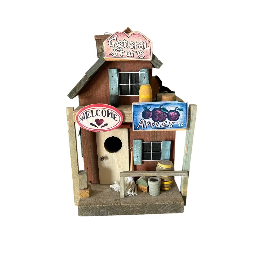 Vintage Folk Art Birdhouse-General Store