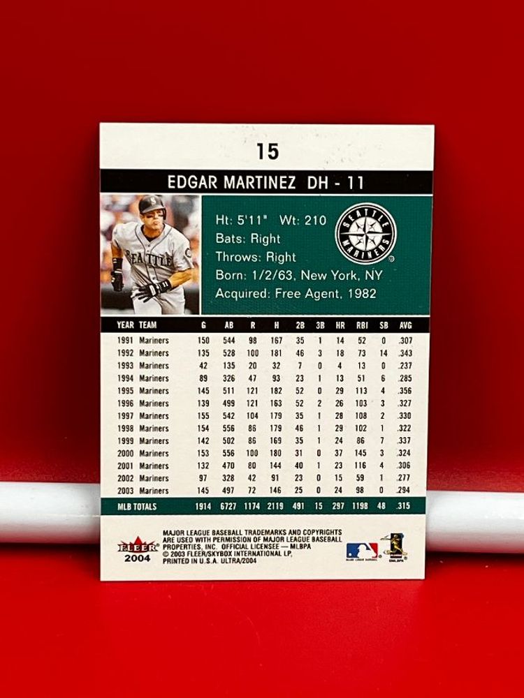 2003 Fleer Ultra Collector Baseball Trading Card Mariners Edgar Martinez #15