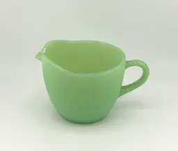 Vintage Fire King Glass Jadeite Creamer 5"x 3.5"x 3"