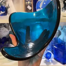 Blue Glass MCM Art Dish