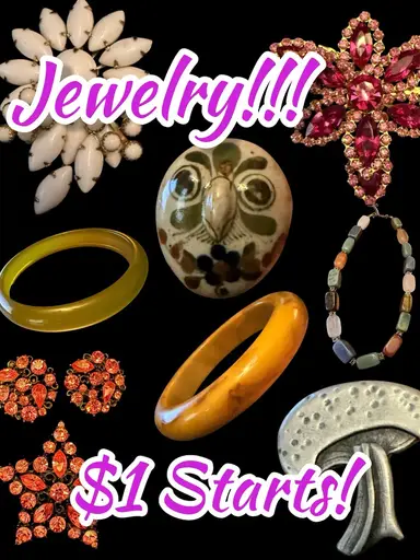 Bakelite, Lisner, Milk Glass, Micros, Sterling!!!