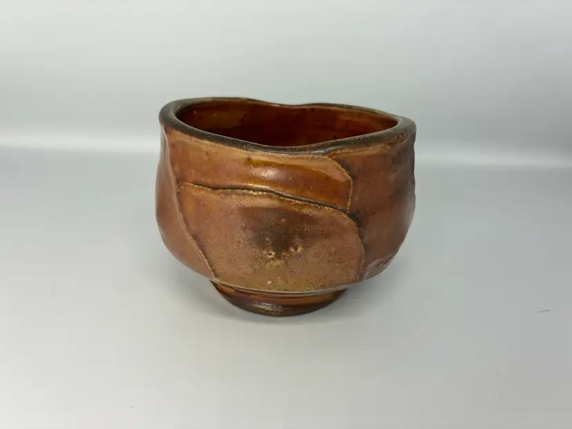Tans Oranges And Brown Stoneware Cup/bowl Freeform