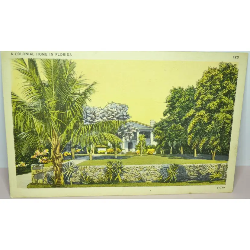 Vintage Postcard A Colonial Home in Florida Travel Architecture Unposted