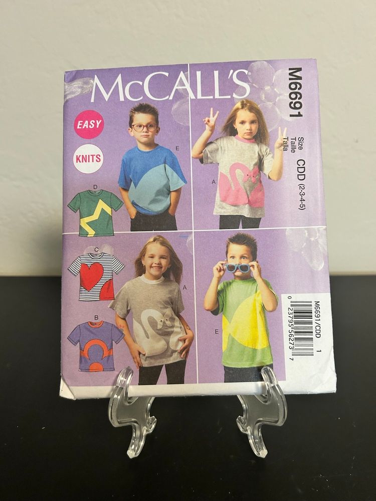 McCall’s Pattern M6691 Boys Girls Tops Appliqués Uncut FF