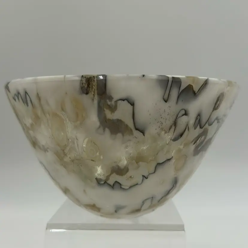 4 Natural Tone Color Fused Glass Bowl