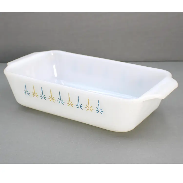 Anchor Hocking Fire King Loaf Baking Pan #441 Candle Glow 1 Quart Milk Glass