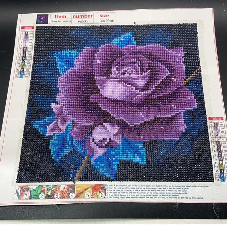 Diamond Painting Of A Purple Rose