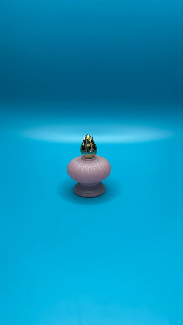 Vintage Avon Elusive Cologne .5 Oz Frosted Pink Bottle w/Rose Lid 1960’s Empty