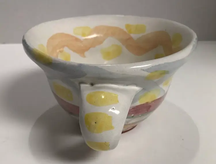 Mackenzie Childs Victoria And Richard Hand Painted Pottery Tea Cup Retired