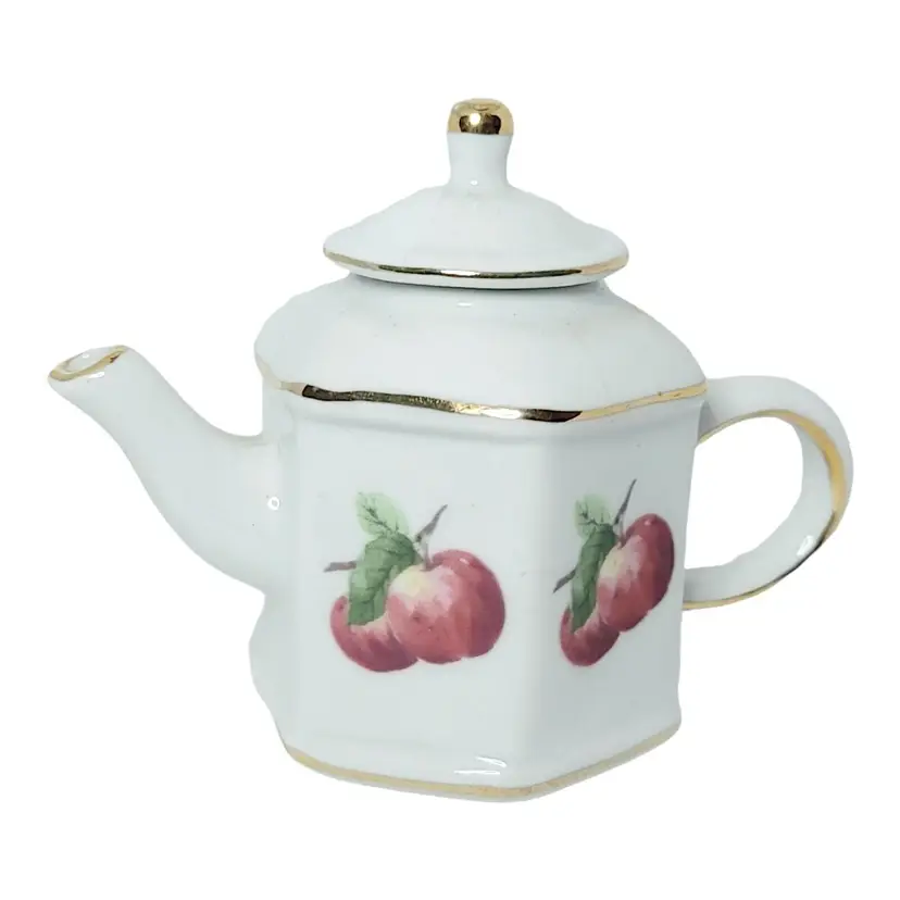 Vintage Hand Painted Porcelain Vinegar Dispenser Or Creamer Lidded