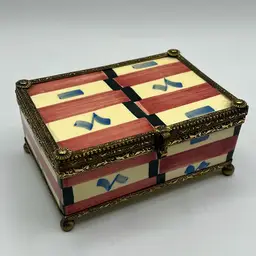 GORGEOUS Ceramic Metal German Jewelry Trinket Box “Affy” Wittenberg Musterscutz