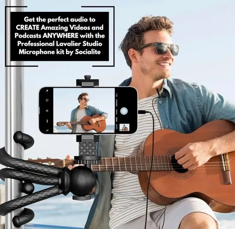 Socialite 3.5 mm Magic Microphone Clip On Lapel Lavalier Mic for Mac, PC, Compatible with iPhone