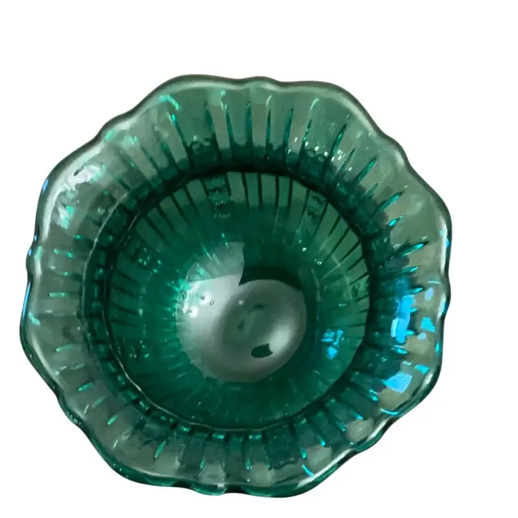 Vintage Fenton OVG (Old Virginia Glass) Emerald Green Rose Bowl 3 1/2” X 4 1/2”