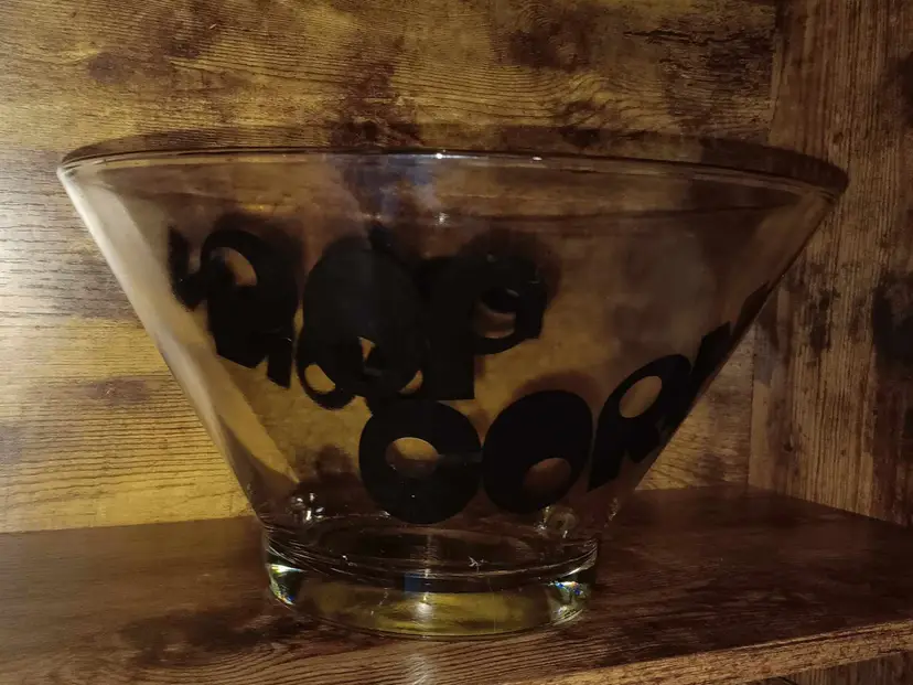 Vintage Heavy Glass Popcorn Bowl