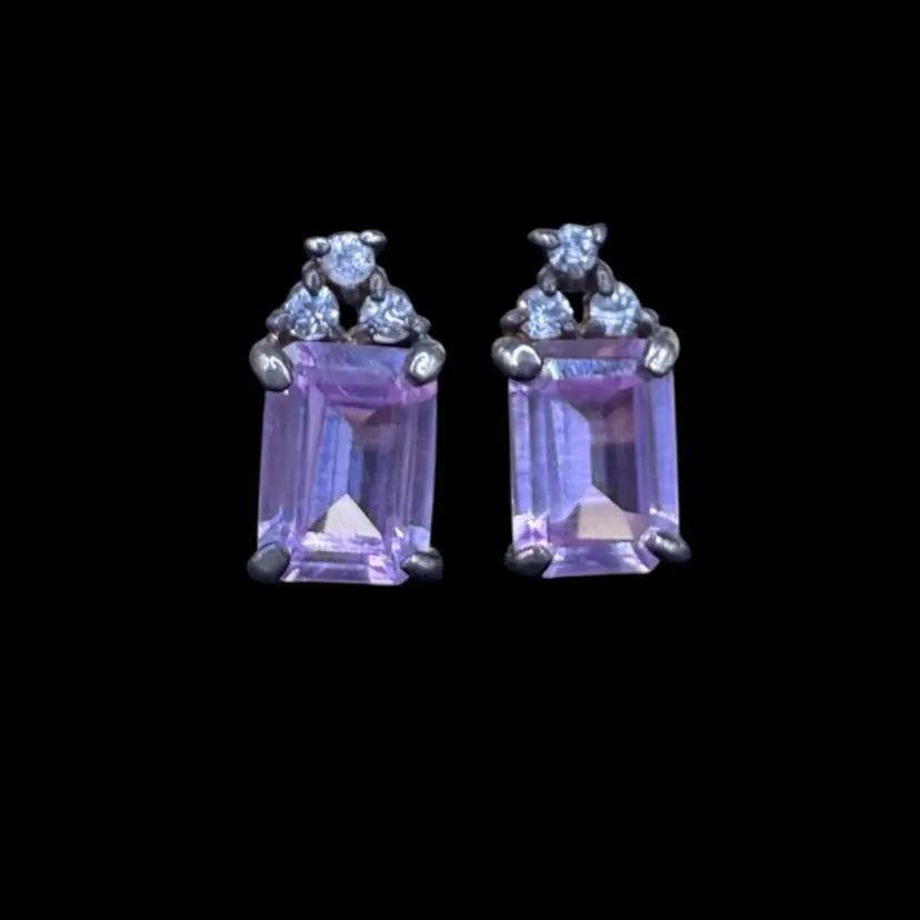 sterling silver and amethyst earrings.