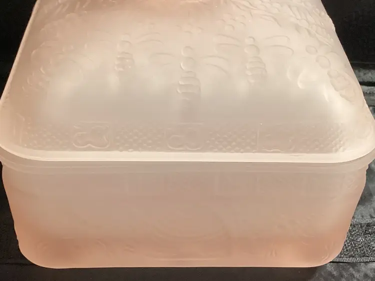 2698-Vintage Indiana Glass Tiara Ink Beehive Candy Dish-Flaws