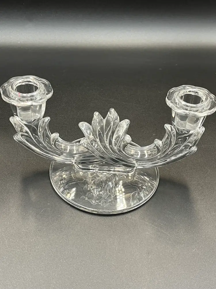 Fostoria Clear Double Candlestick Holder