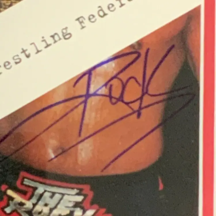 Dwayne Johnson THE ROCK Signed Auto 1998 CI Rookie Card 12x16 Photo Display JSA