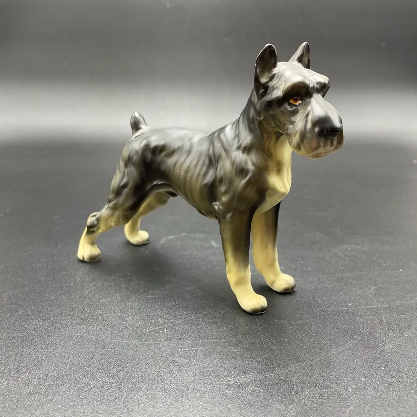 Lefton #H7328 Large Porcelain Schnauzer Puppy Dog Figurine Original Label