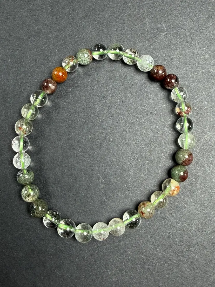 Natural Garden Quartz Stretch Bracelet 6mm Beads Stone Crystal 6.75" Healing
