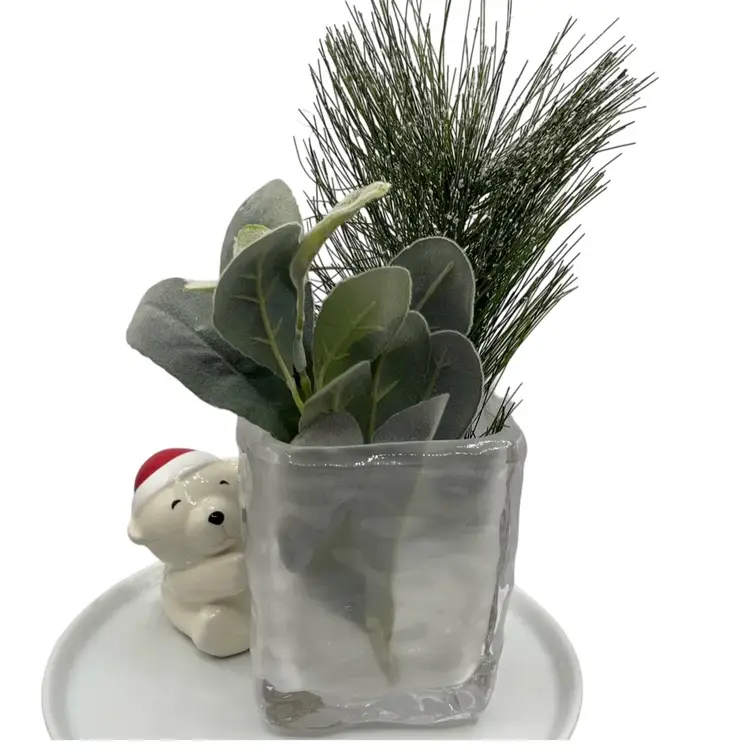 Z. Glass Ice Cube Ceramic Polar Bear Vase!