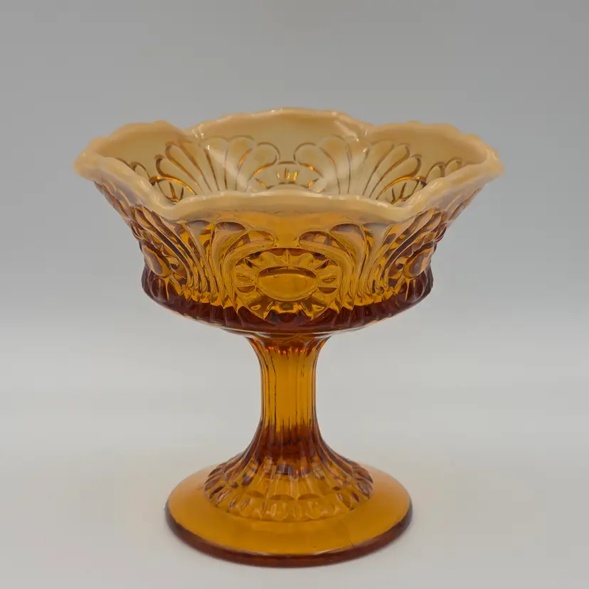 Fenton Cameo Opalescent Scroll and Eye Pedestal Compote