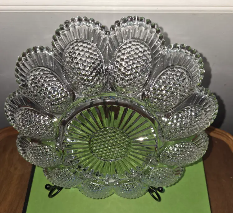 Vintage Indiana Glass Company Hobnail Deviled Egg Plate