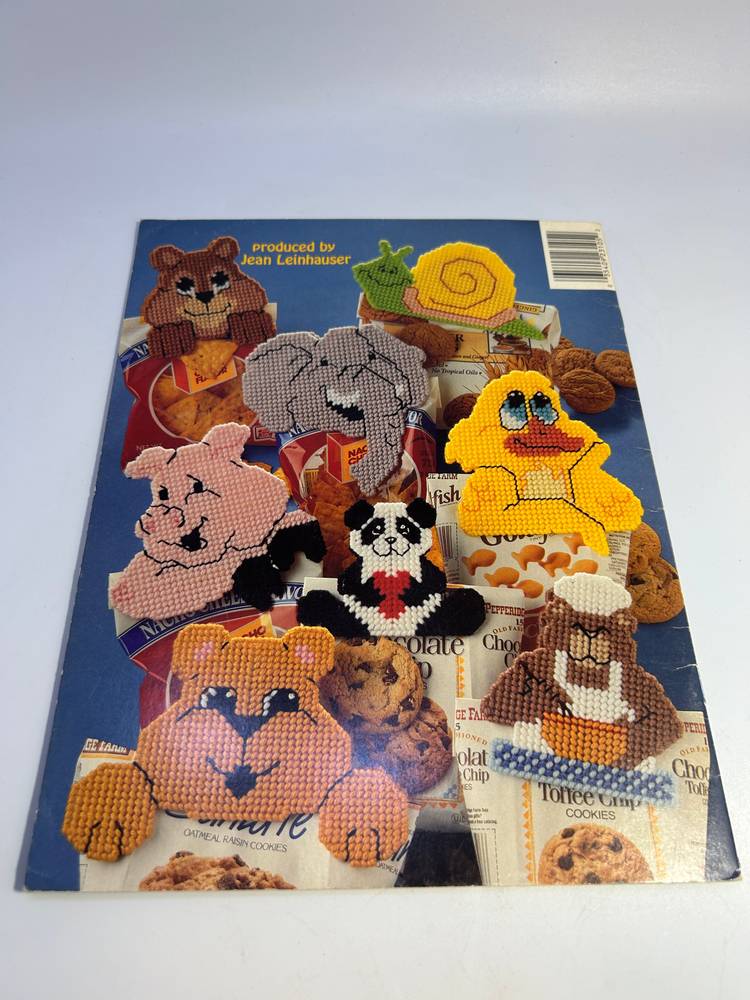 Vintage Plastic Canvas Snack Bag Clips - Animals Pattern Instruction Booklet
