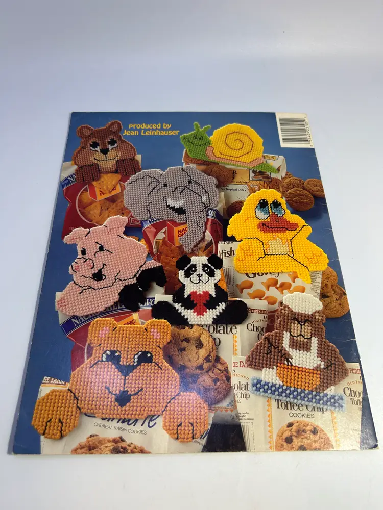 Vintage Plastic Canvas Snack Bag Clips - Animals Pattern Instruction Booklet