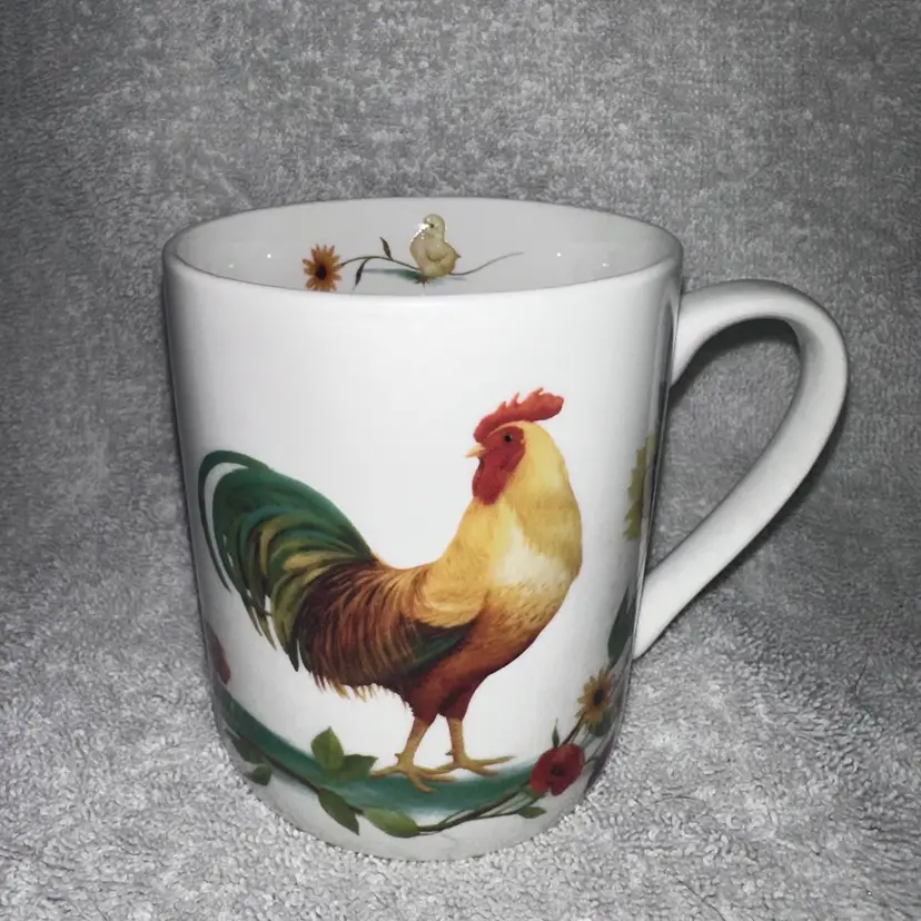 NWOT Pfaltzgraff Rooster Meadow Daphne B 12oz Stomeware Coffee Cup