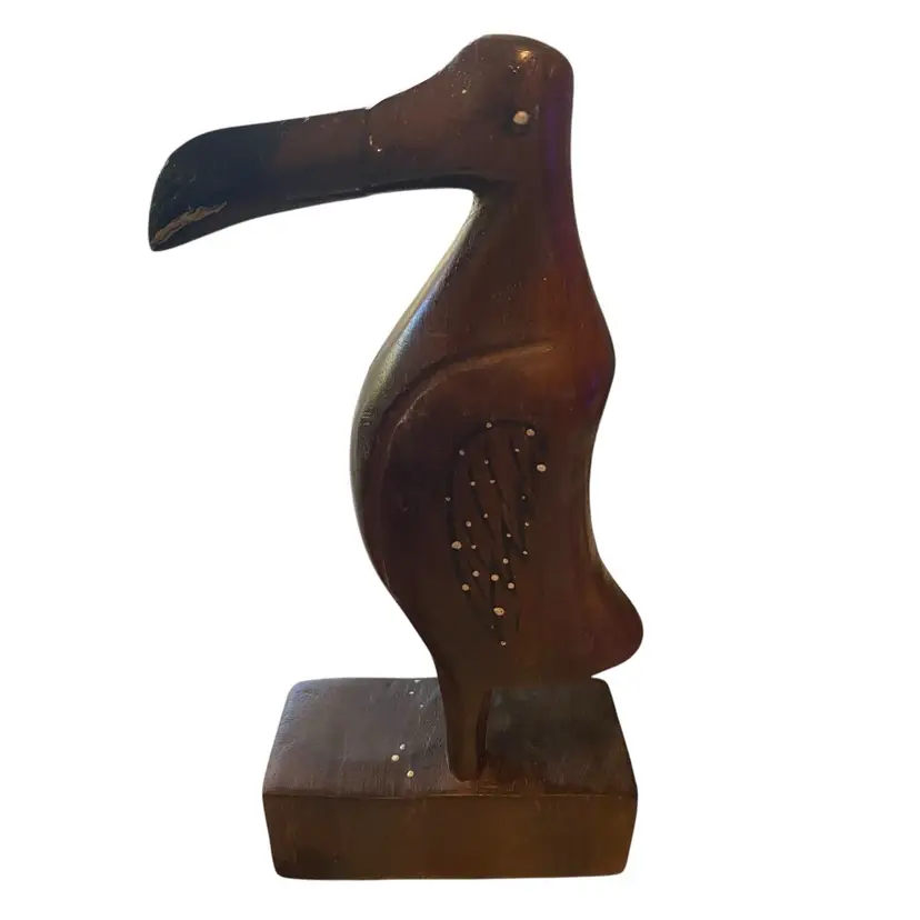 PELICAN  Toucan FIGURINE, WOOD CARVING