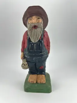 HAND CARVED WOODEN FOLK ART FIGURINE
