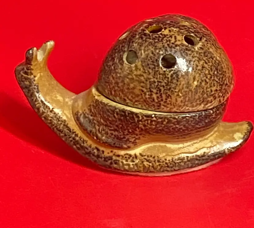 Vintage Ceramic Snail Incense Burner, 2" Tall, 3.5" Wide