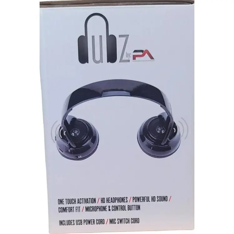 Dubz HD Headphone USB Power 2 Hybrid Speakers Hi Definition Over Ear Fit New RR3. Open Box