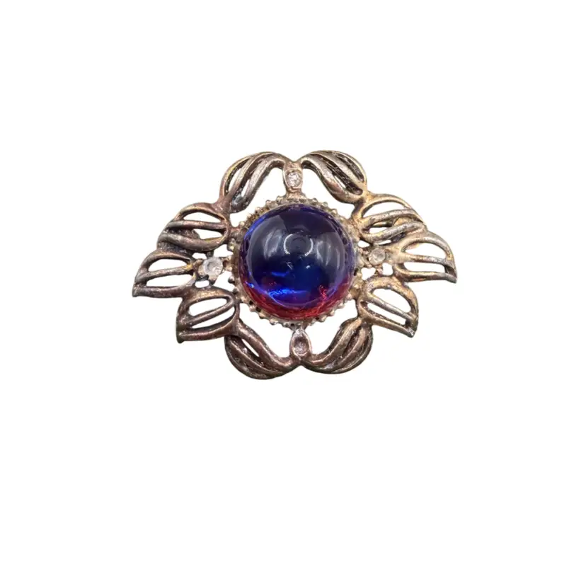 Vintage Brooch high-dome "dragons breath" or jelly belly cabochon