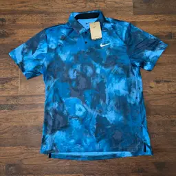 Nike Dri-FIT Tour Golf Stretch Polo Blue Graphic Print FD5935-451 Men's Sizes Med, XL