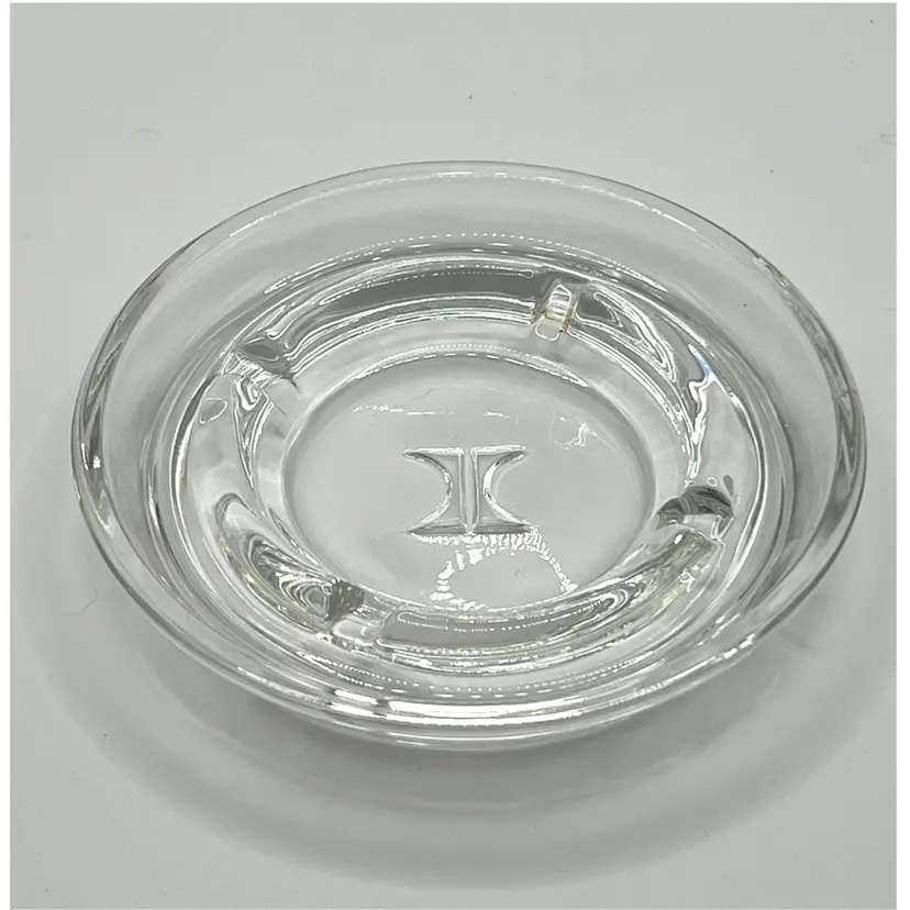 Hilton Hotels Clear Glass Round Ashtray Trinket Dish 5 in Diameter