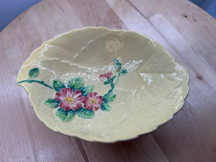Carlton Ware Australian Yellow Wild Rose Pedestal Bowl