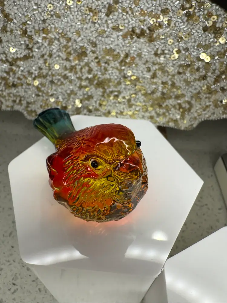 One Mini Colorful Crystal Bird Figurine - 3'' inches