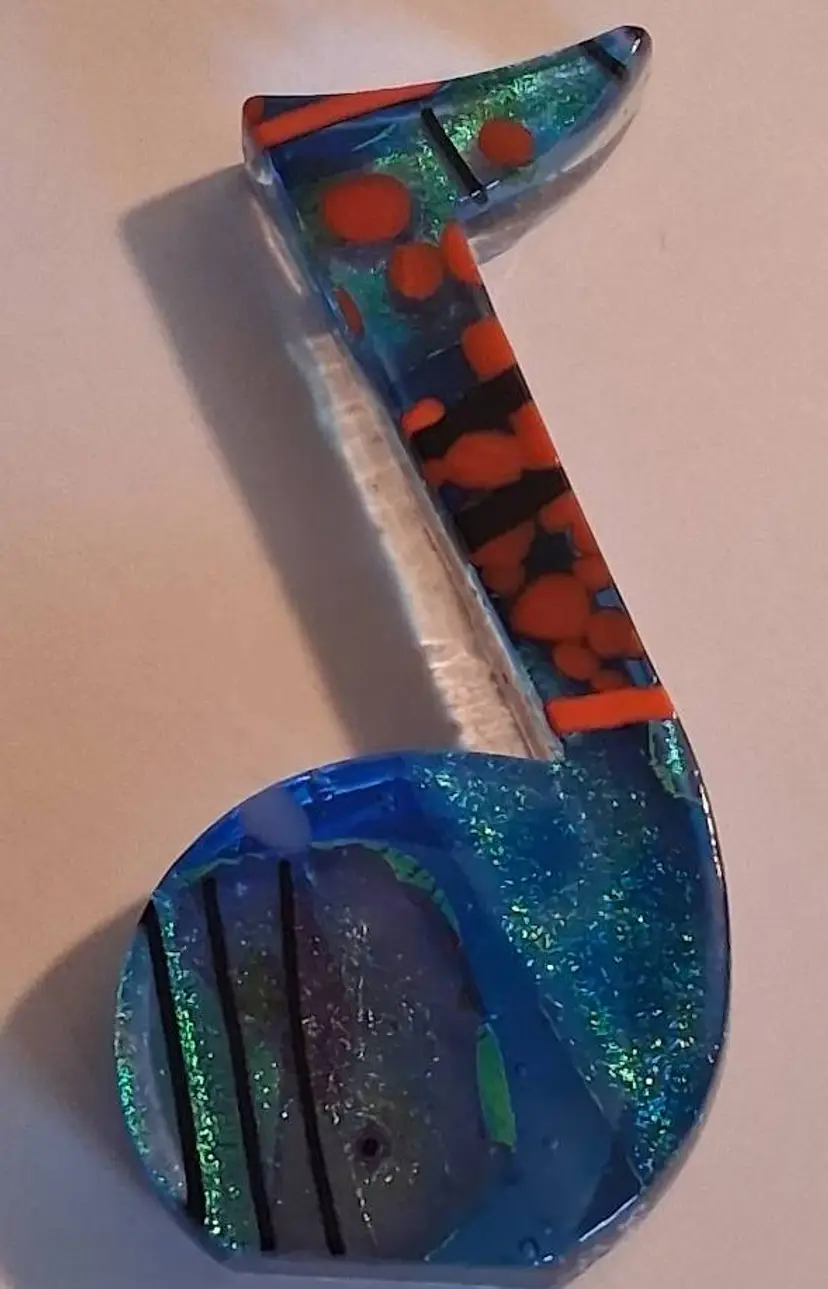 Spirit House Glass Dichroic Glass Dancing Note Paperweight