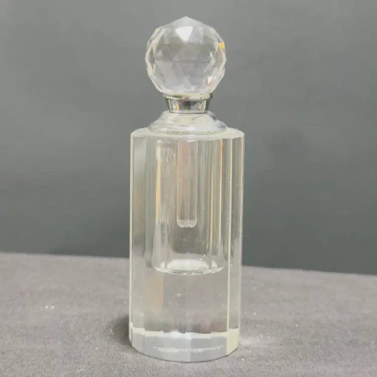 #1406 Oleg Cassini Clear Glass Faceted Perfume Bottles Prism Dauber