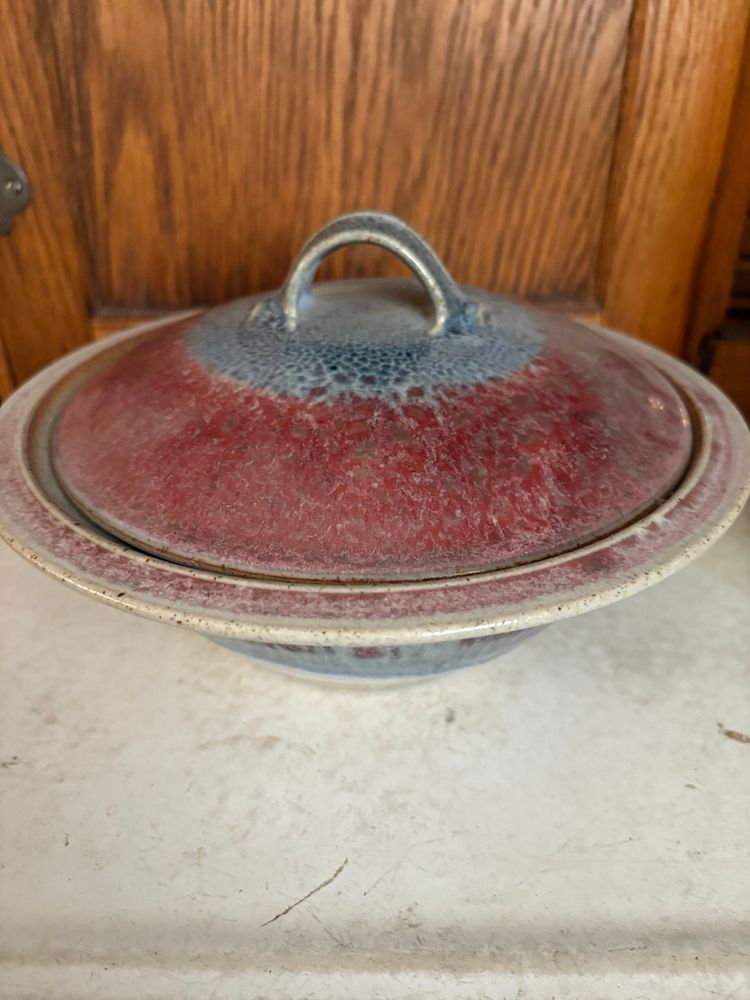 Signed Studio Pottery lidded bowl