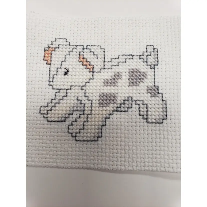 New Cross-stitched Spotted Puppy Piece